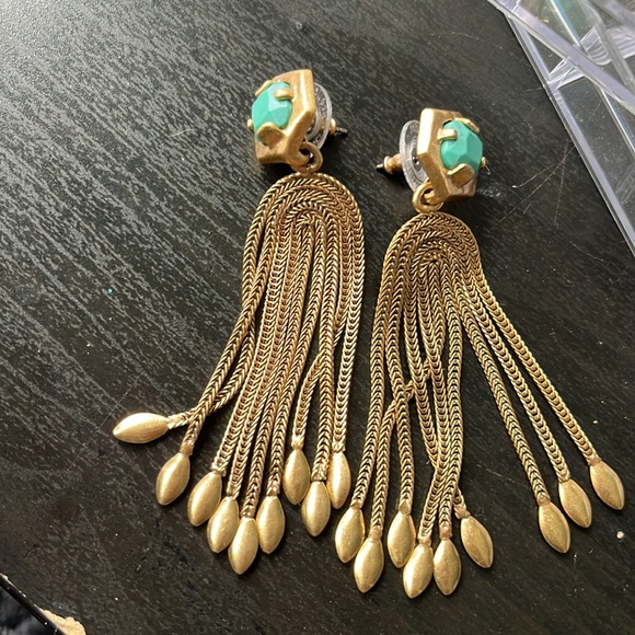 3” Stella and Dot Odeon Earrings Drop Dangle Coverts to Studs versatile - Picture 3 of 3